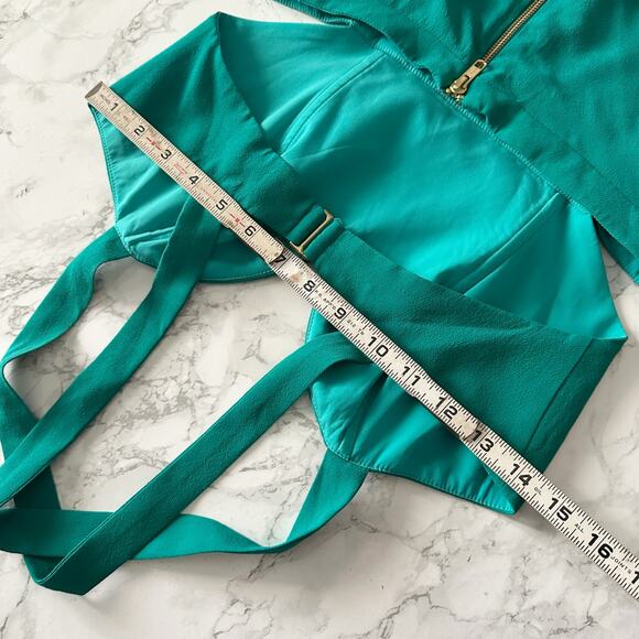 NBD X Naven Twins Teal Mini Cut Out‎ Open Back Dress Women's Size Small - Picture 13 of 15